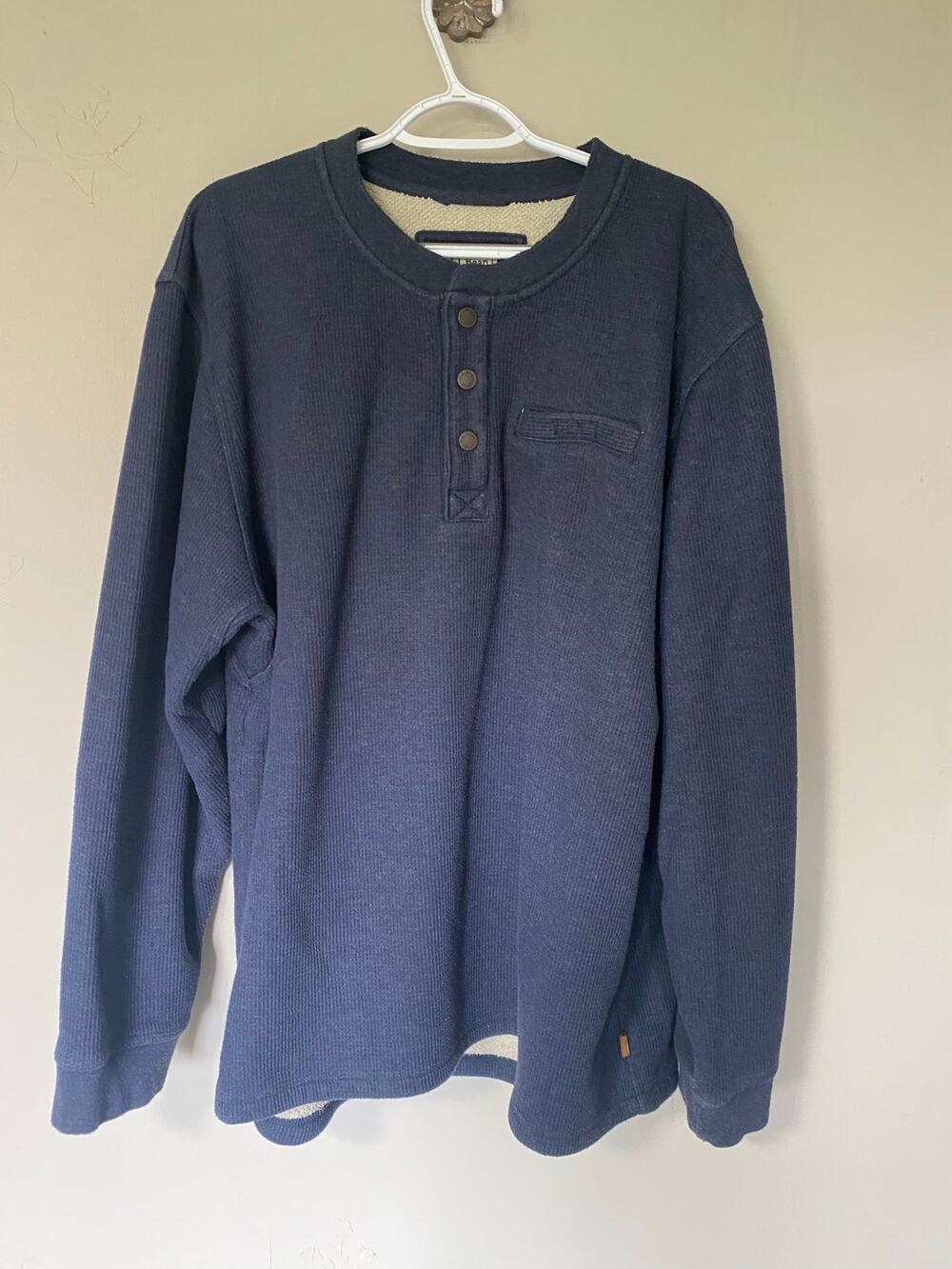 L.L. Bean Katahdin Iron Works Fleece Lined Thermal Knit Henley Size XXL